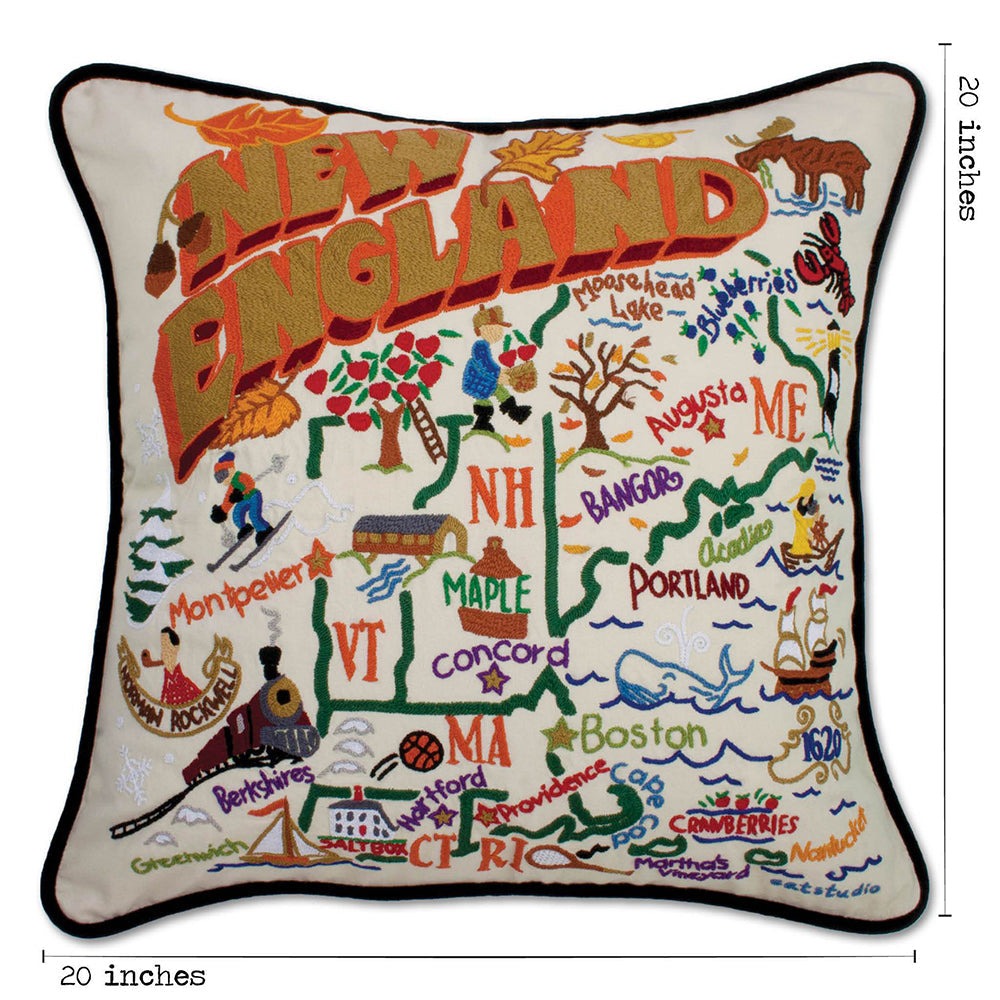 New England Hand-Embroidered Pillow Quirks!