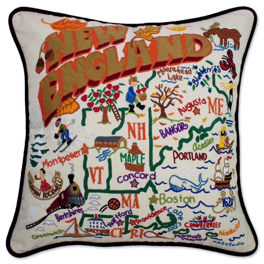 New England Hand-Embroidered Pillow Quirks!