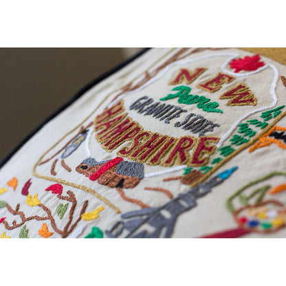 New Hampshire Hand-Embroidered Pillow Quirks!