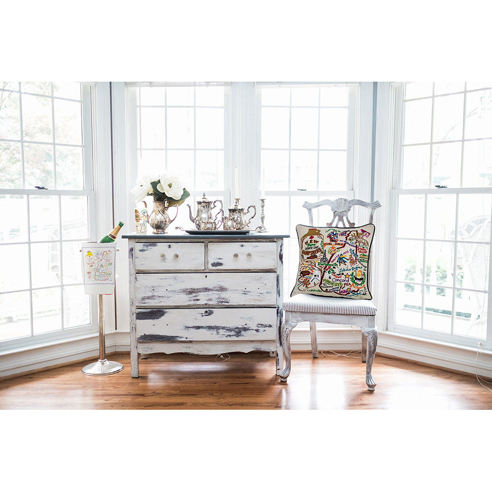 New Hampshire Hand-Embroidered Pillow Quirks!