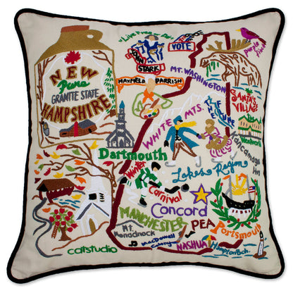New Hampshire Hand-Embroidered Pillow Quirks!