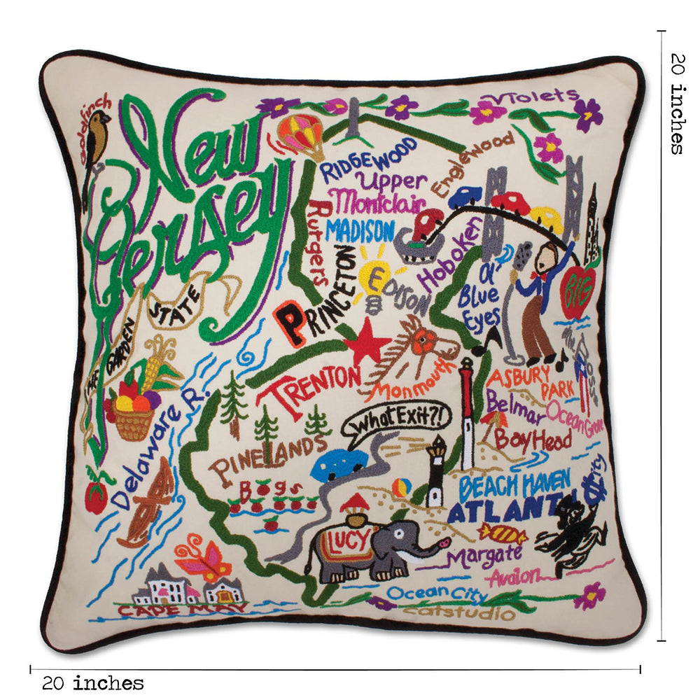 New Jersey Hand-Embroidered Pillow Quirks!