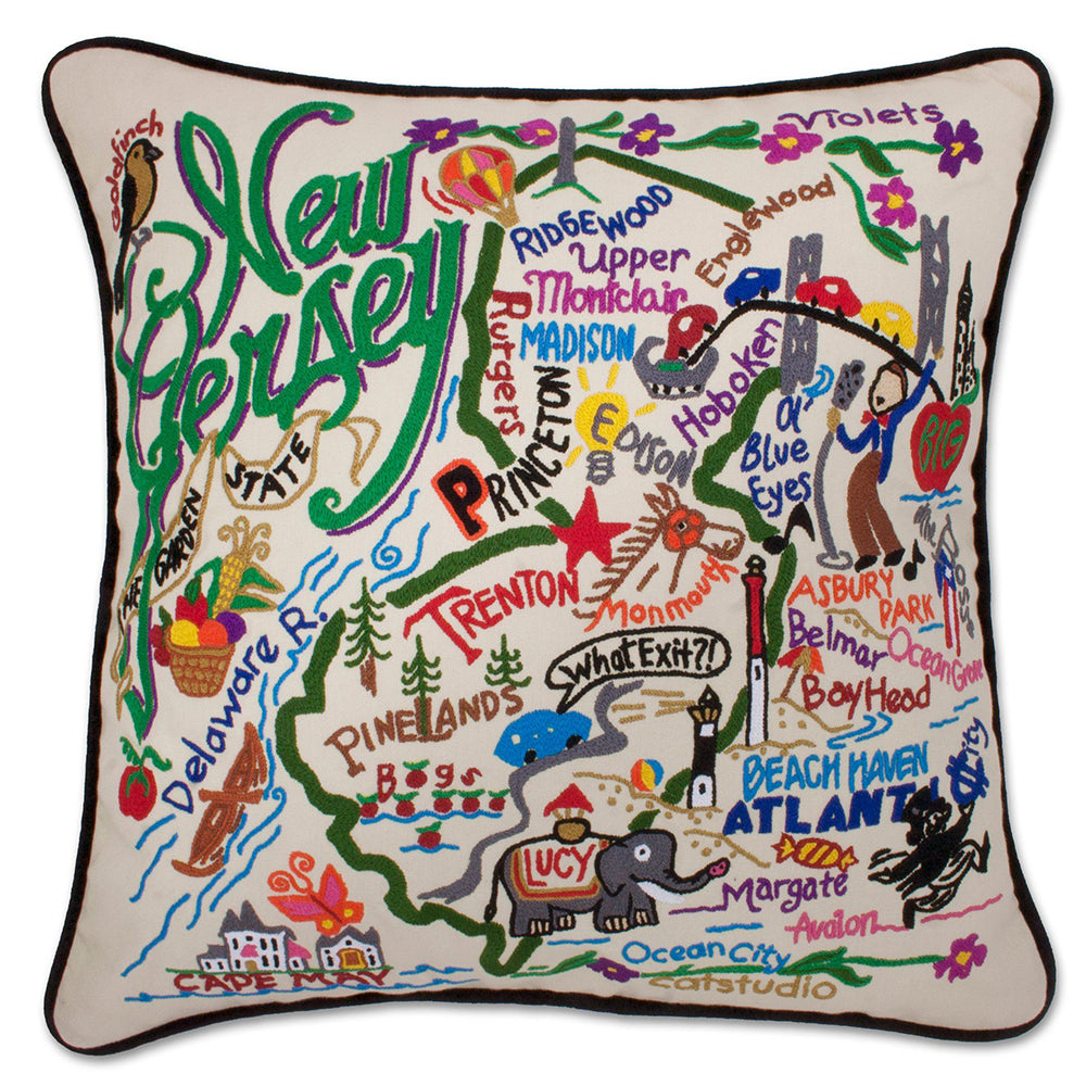 New Jersey Hand-Embroidered Pillow Quirks!