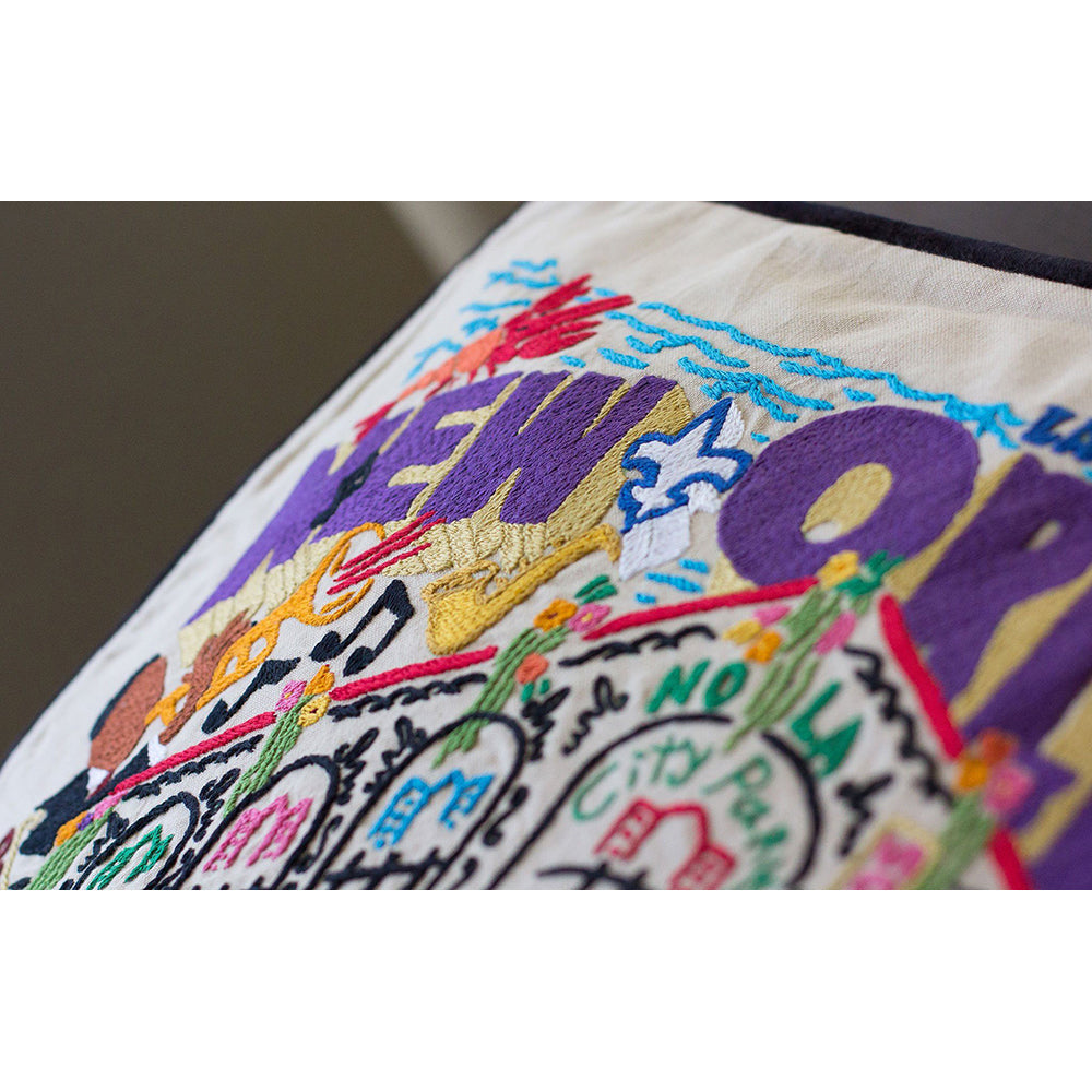 New Orleans Hand-Embroidered Pillow Quirks!