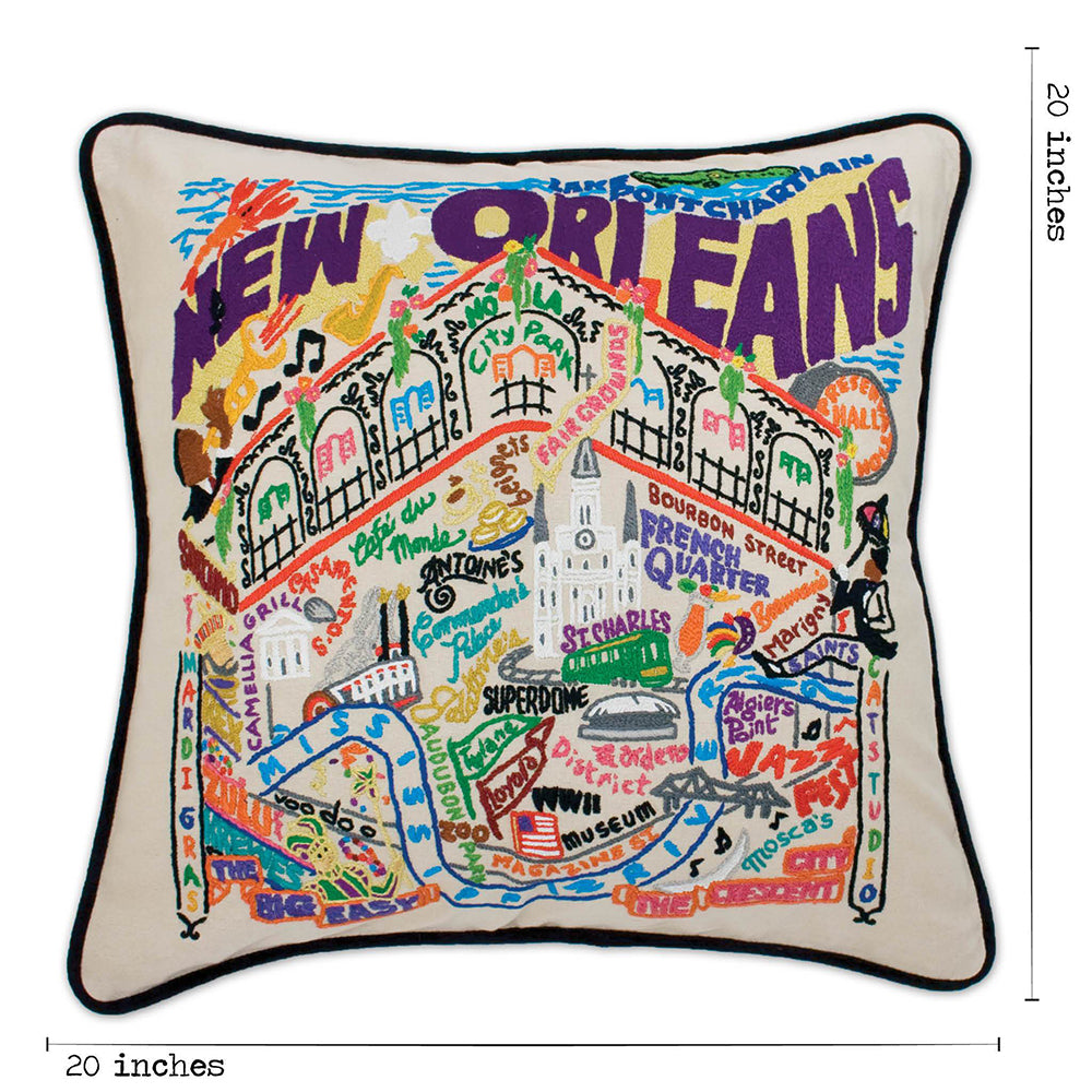 New Orleans Hand-Embroidered Pillow Quirks!