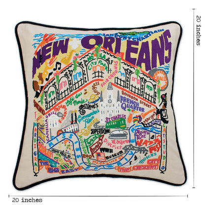 New Orleans Hand-Embroidered Pillow Quirks!