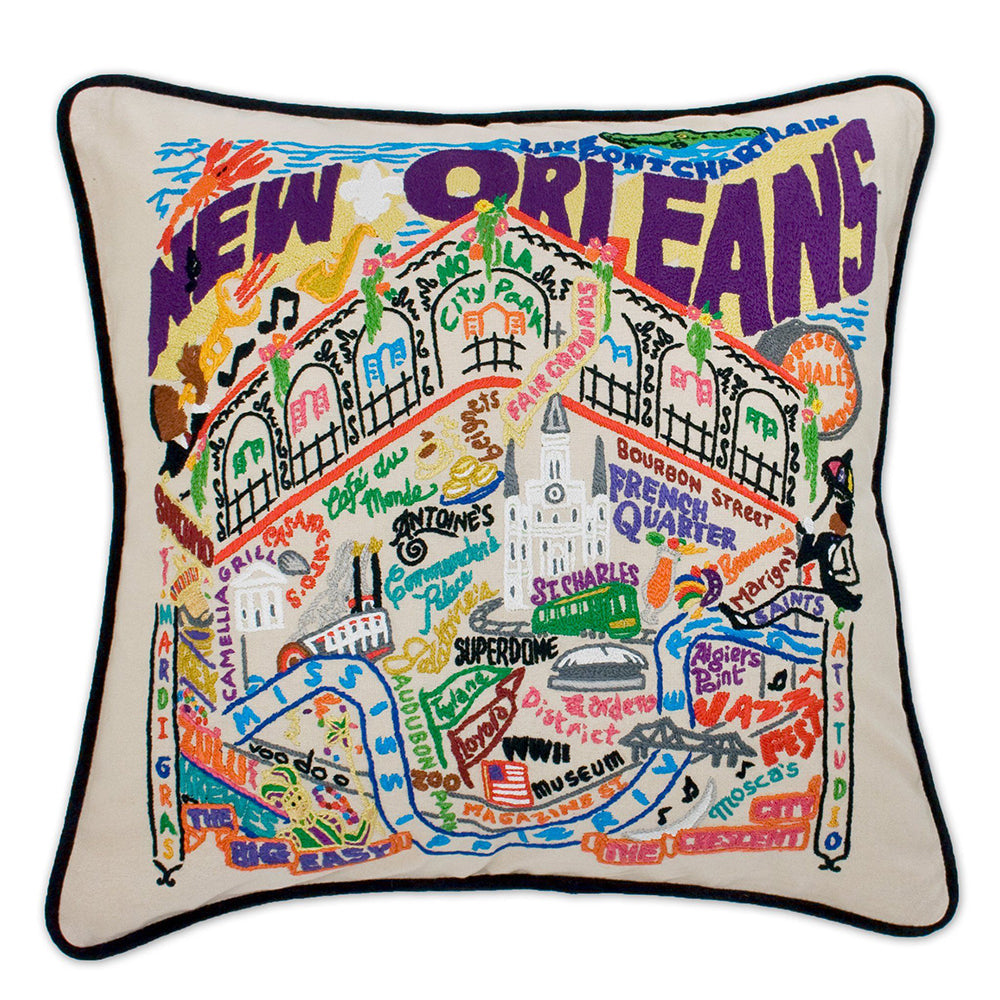 New Orleans Hand-Embroidered Pillow Quirks!