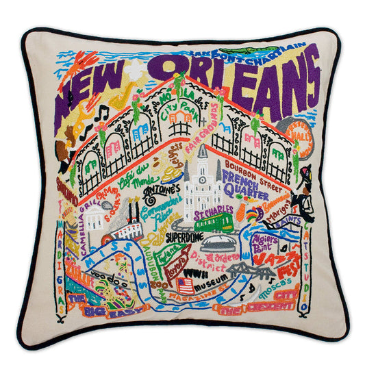 New Orleans Hand-Embroidered Pillow Quirks!