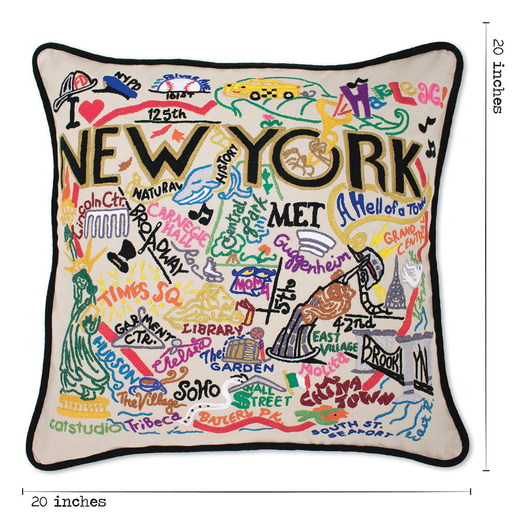 New York City Hand-Embroidered Pillow Quirks!