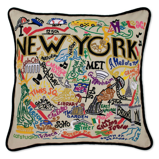 New York City Hand-Embroidered Pillow Quirks!