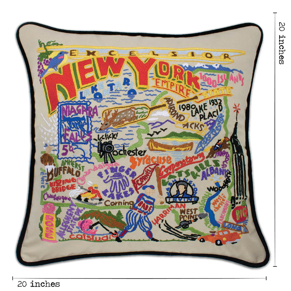 New York State Hand-Embroidered Pillow Quirks!
