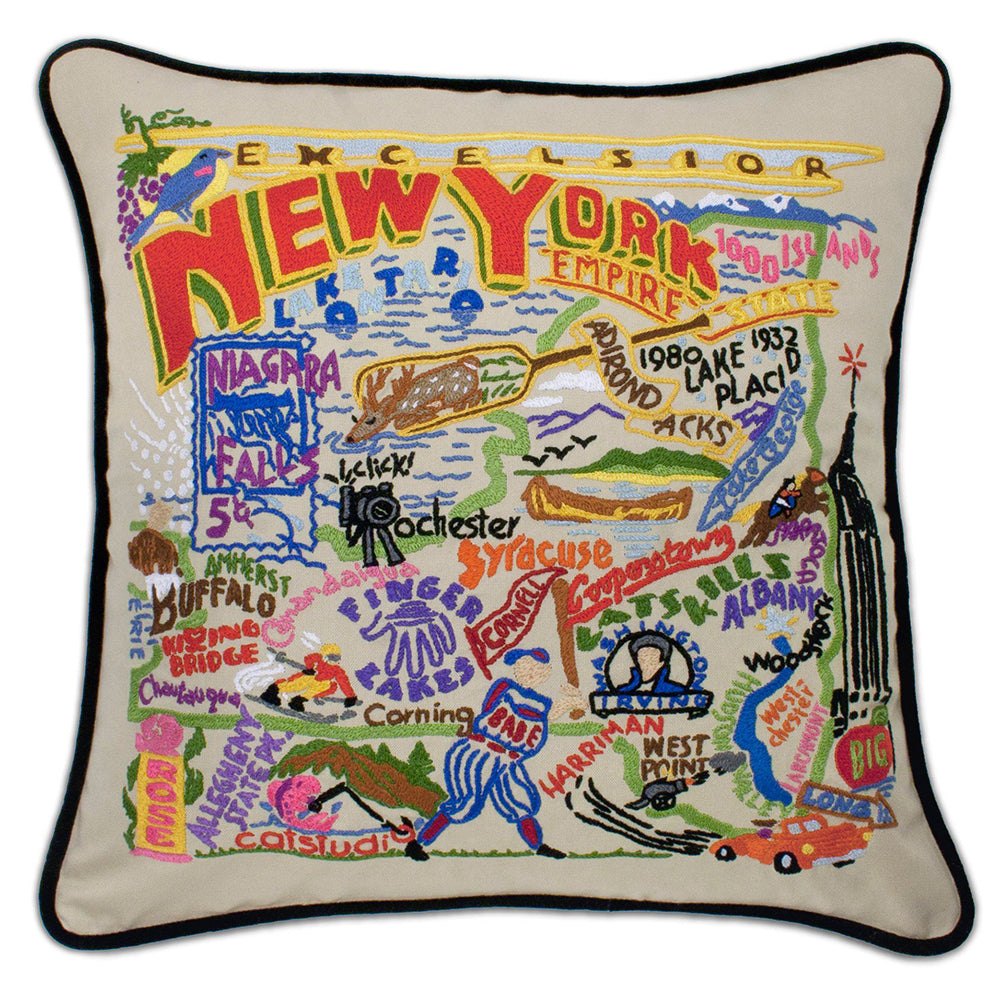 New York State Hand-Embroidered Pillow Quirks!