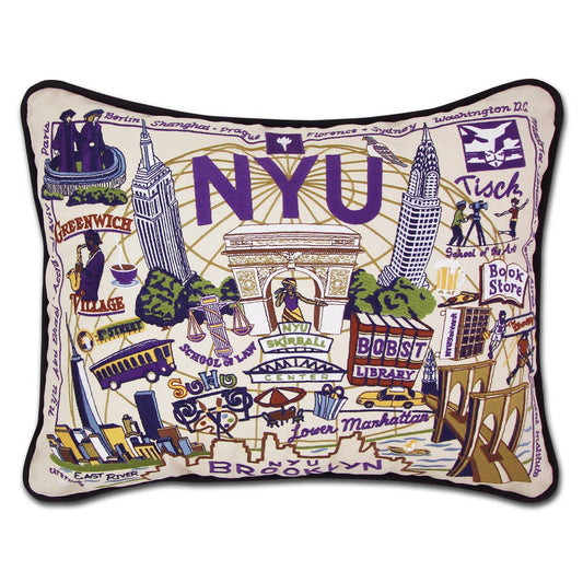 New York University (NYU) Collegiate Embroidered Pillow by CatStudio Quirks!