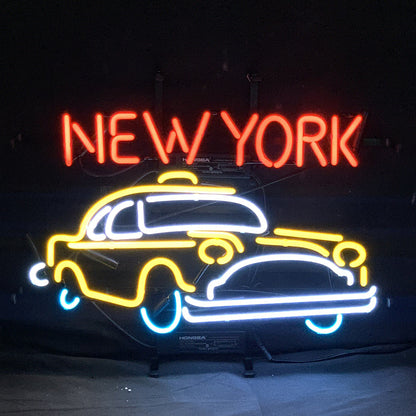 New York Taxi Car Neon Signs Light Neon Signs Land