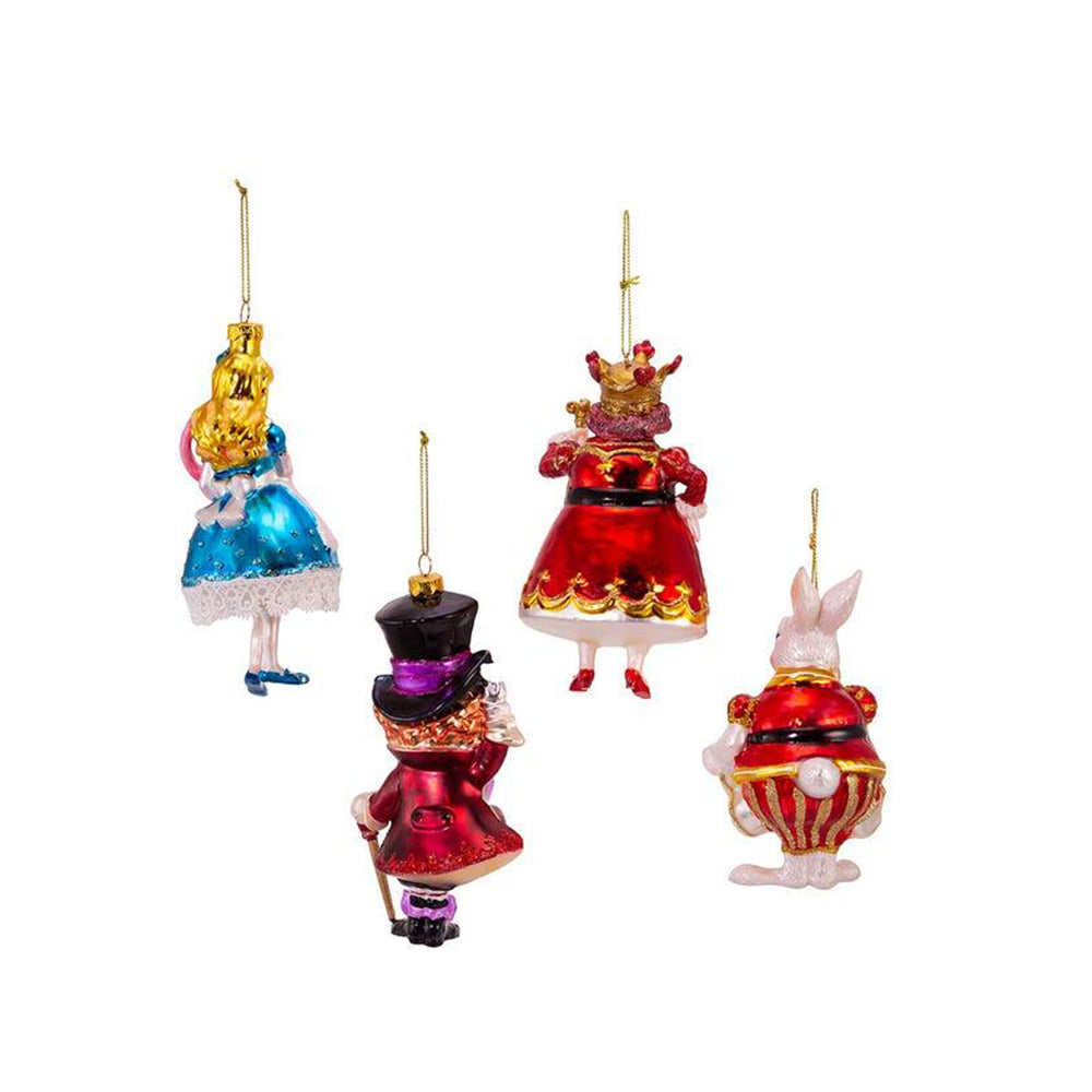 Noble Gems™ Alice In Wonderland Glass Ornaments, 4-Piece Box Set by Kurt Adler Quirks!