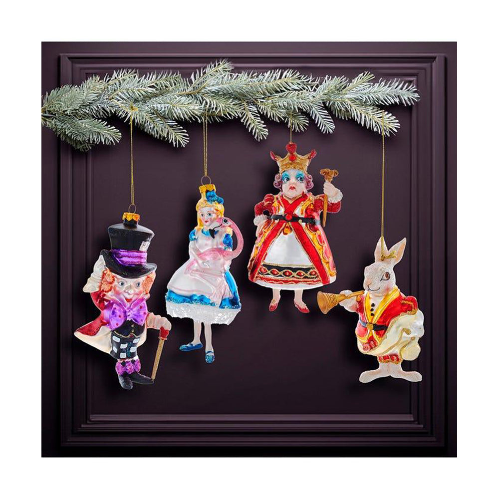 Noble Gems™ Alice In Wonderland Glass Ornaments, 4-Piece Box Set by Kurt Adler Quirks!
