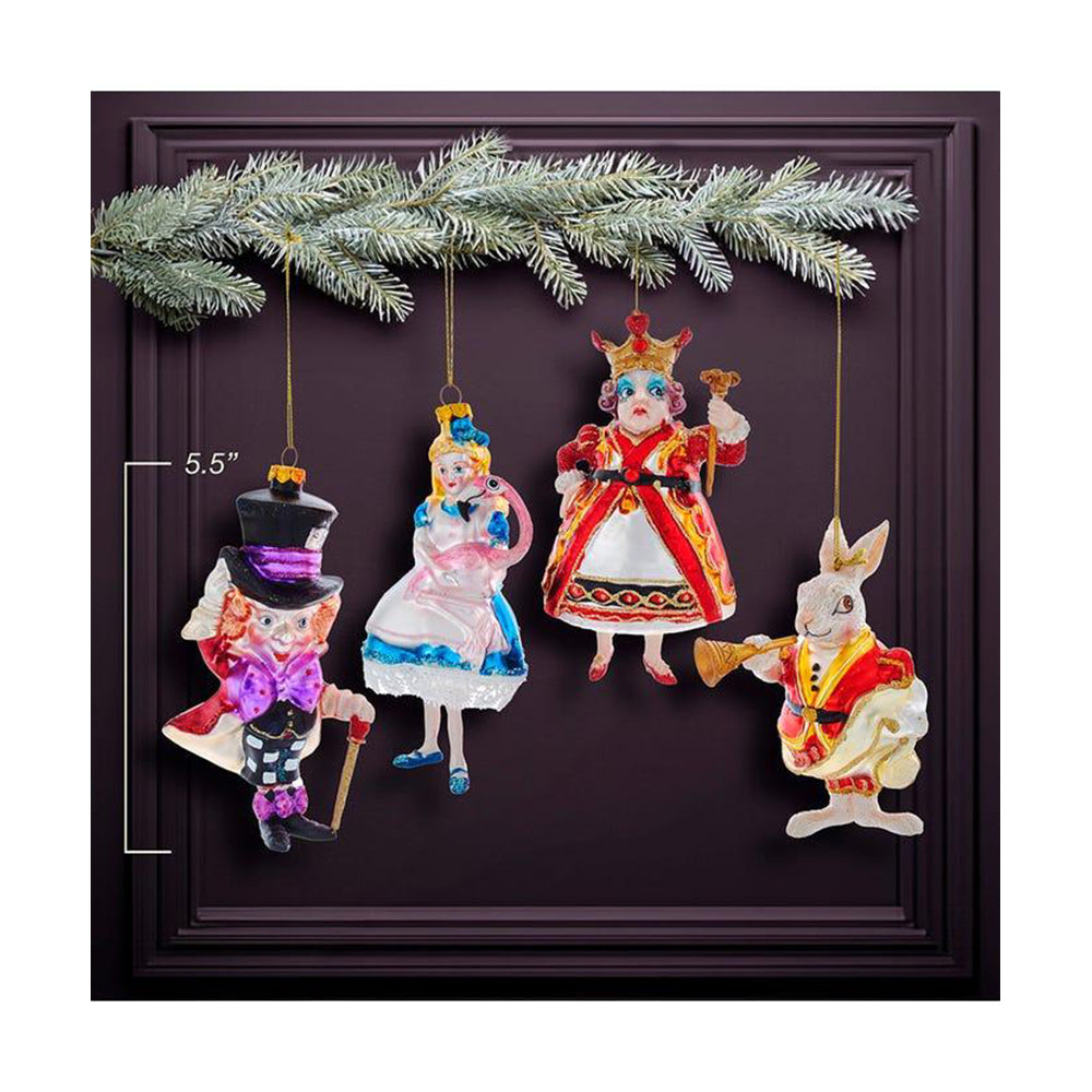 Noble Gems™ Alice In Wonderland Glass Ornaments, 4-Piece Box Set by Kurt Adler Quirks!