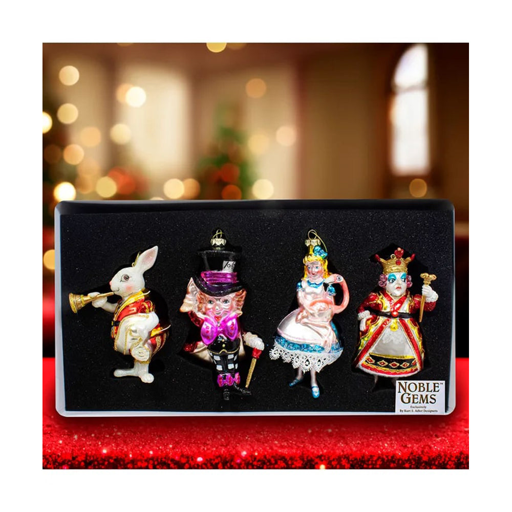 Noble Gems™ Glass Wonderland Ornament Set, 4-Piece Box by Kurt Adler Quirks!