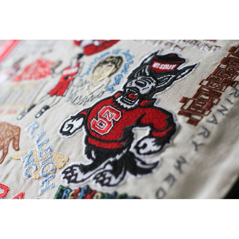 North Carolina State University Collegiate Embroidered Pillow by CatStudio Quirks!