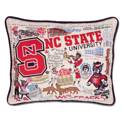 North Carolina State University Collegiate Embroidered Pillow by CatStudio Quirks!