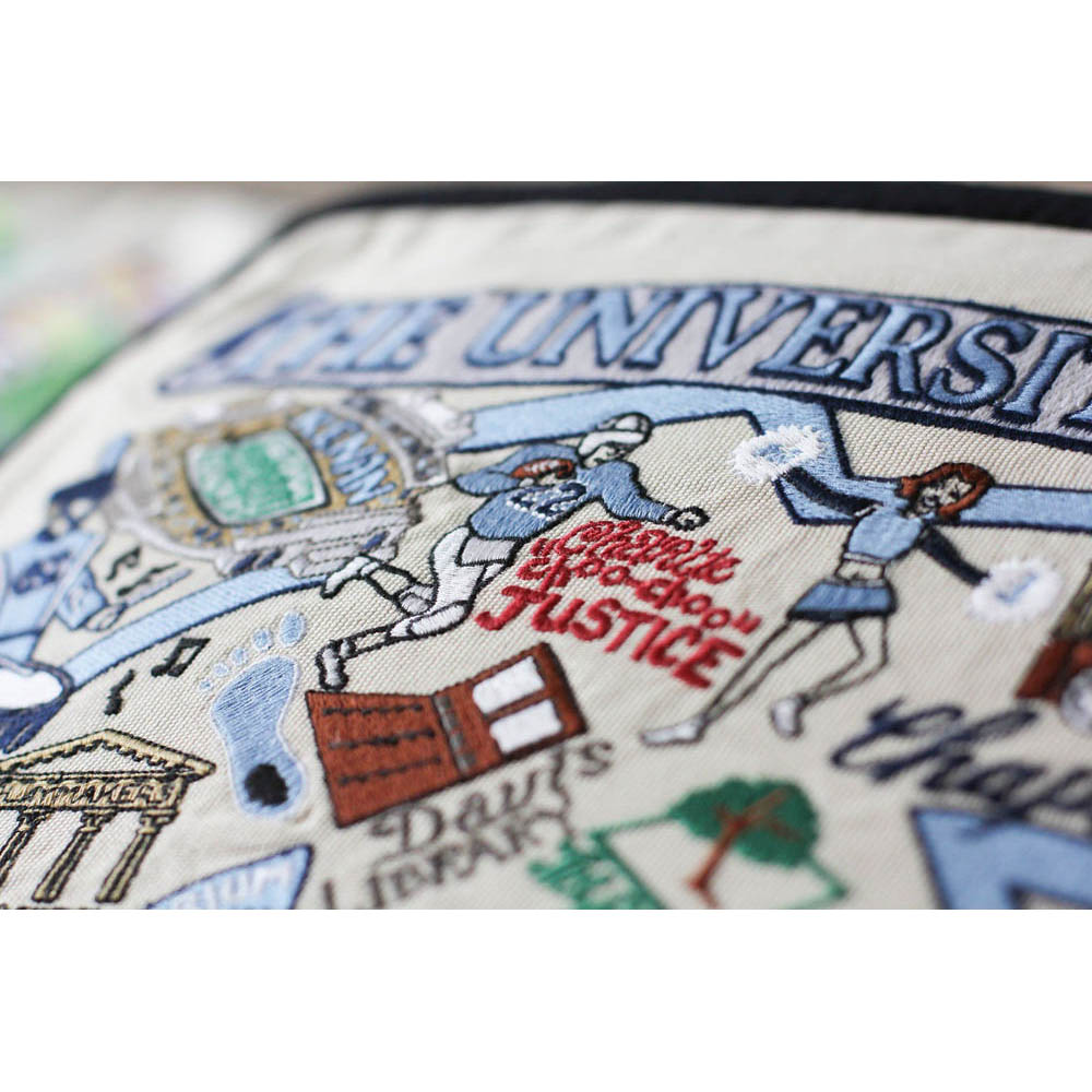 North Carolina, University of Collegiate Embroidered Pillow by CatStudio Quirks!