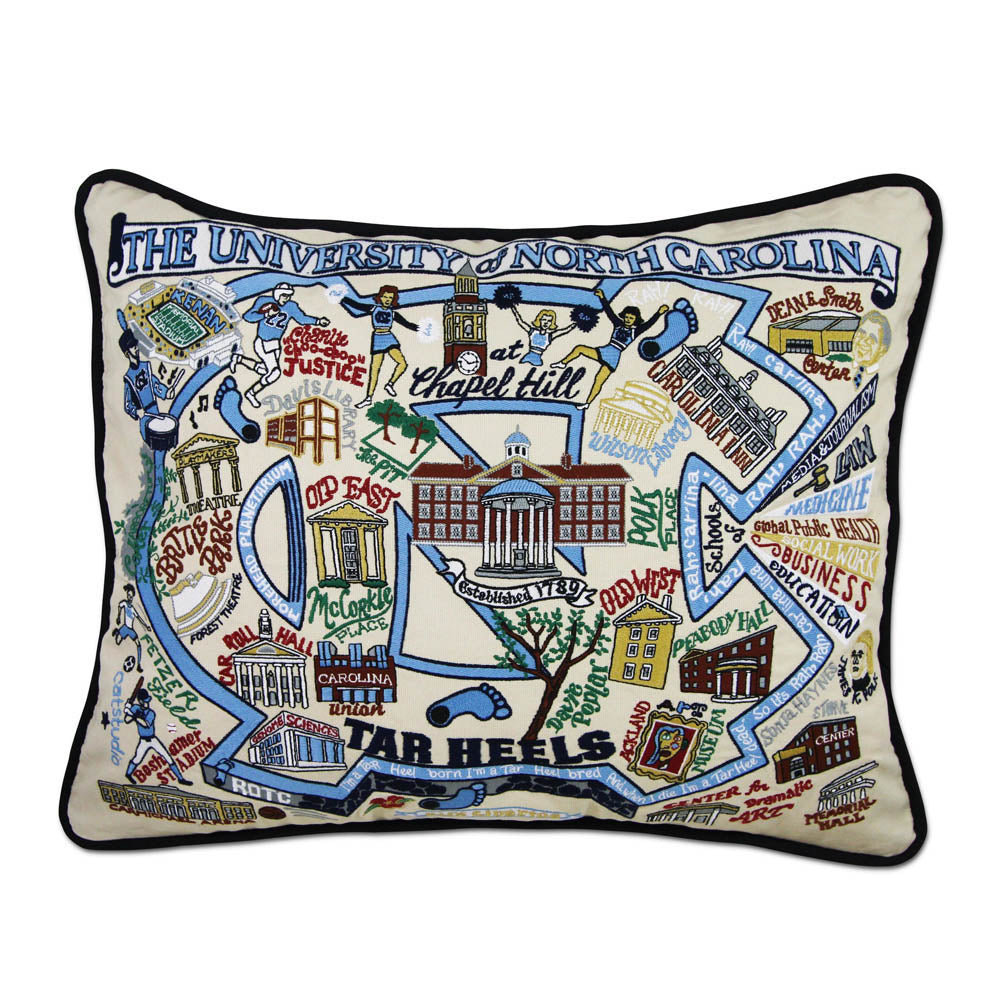 North Carolina, University of Collegiate Embroidered Pillow by CatStudio Quirks!