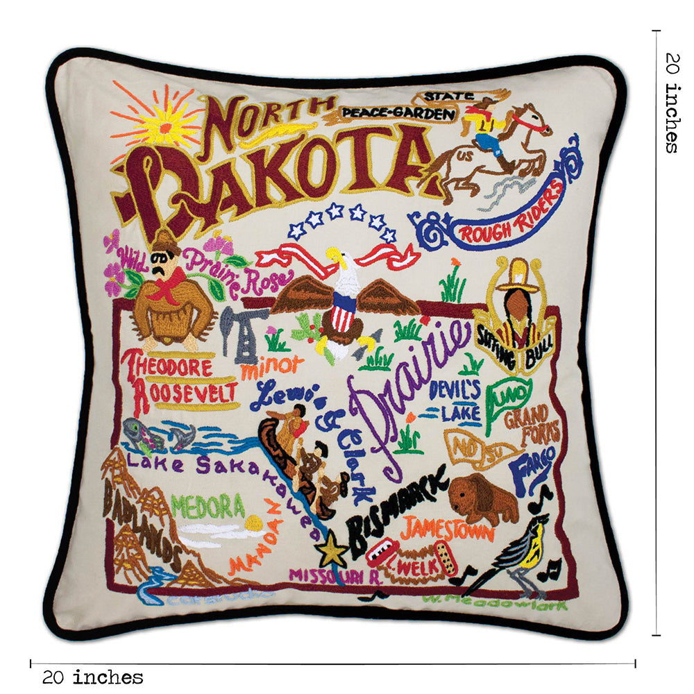 North Dakokta Hand-Embroidered Pillow Quirks!