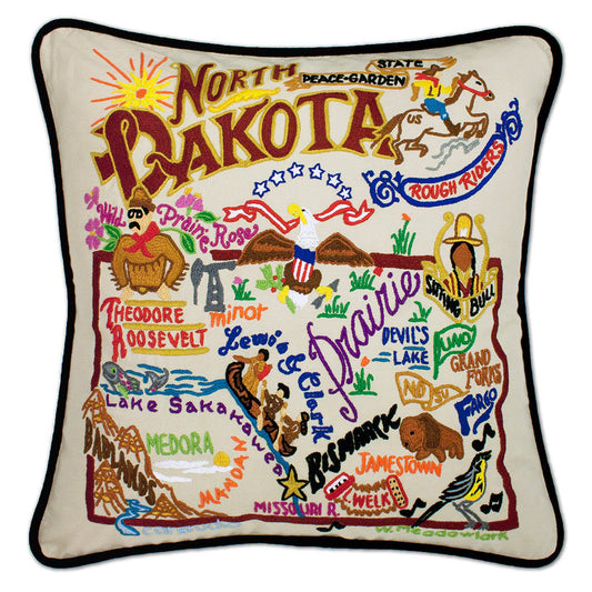 North Dakokta Hand-Embroidered Pillow Quirks!