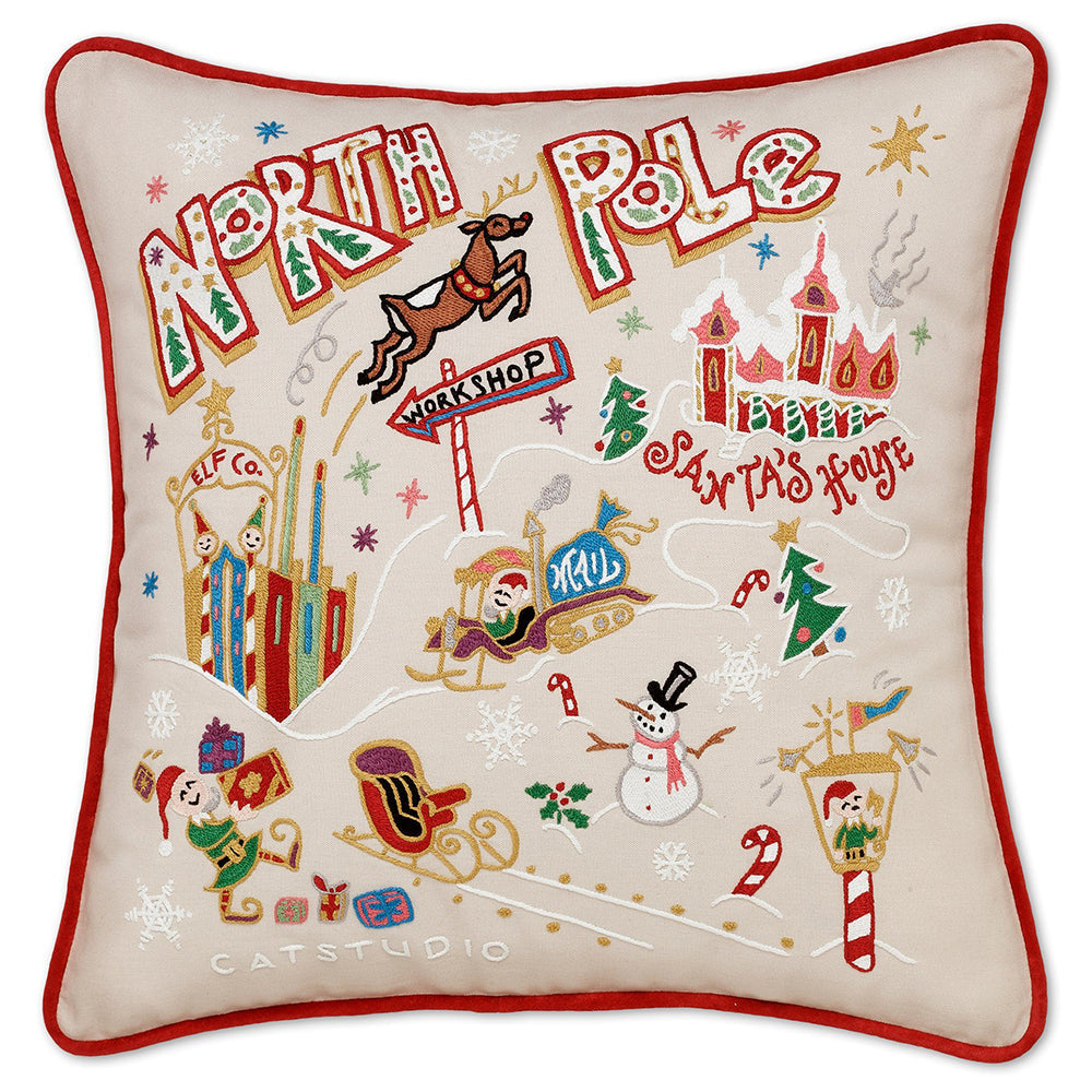 North Pole 1 Hand-Embroidered Pillow Quirks!