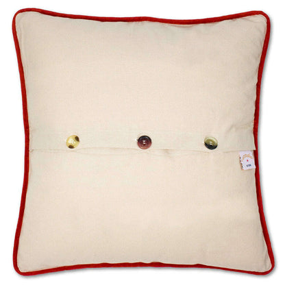 North Pole City Hand-Embroidered Pillow by Cat Studio