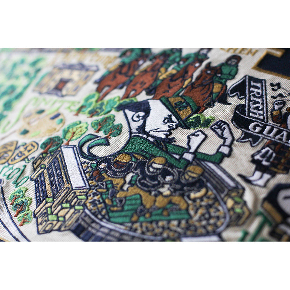 Notre Dame, University of Collegiate Embroidered Pillow by Cat Studio Quirks!