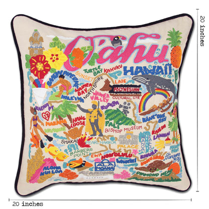 Oahu Hand-Embroidered Pillow Quirks!