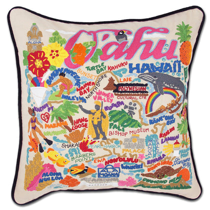 Oahu Hand-Embroidered Pillow Quirks!