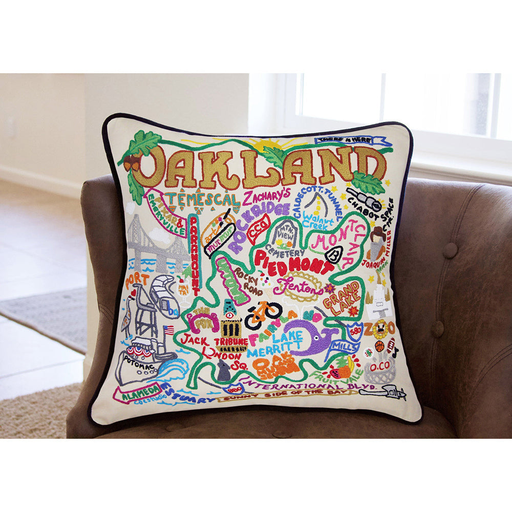 Oakland Hand-Embroidered Pillow Quirks!
