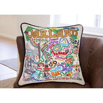 Oakland Hand-Embroidered Pillow Quirks!
