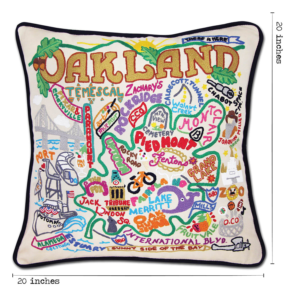 Oakland Hand-Embroidered Pillow Quirks!