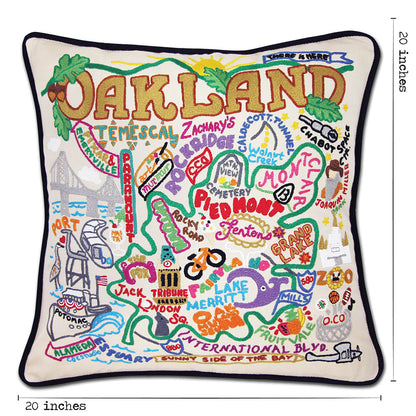 Oakland Hand-Embroidered Pillow Quirks!