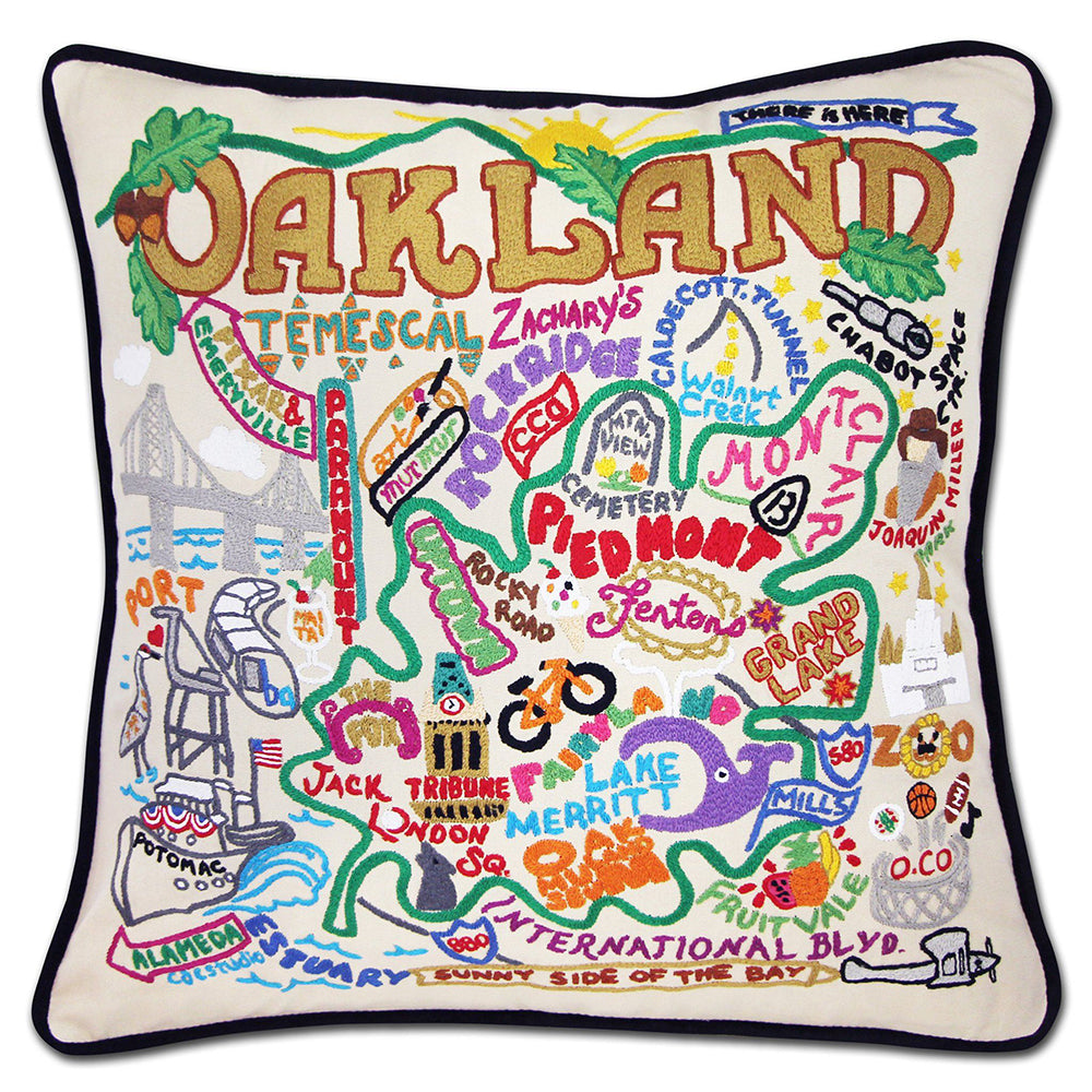 Oakland Hand-Embroidered Pillow Quirks!