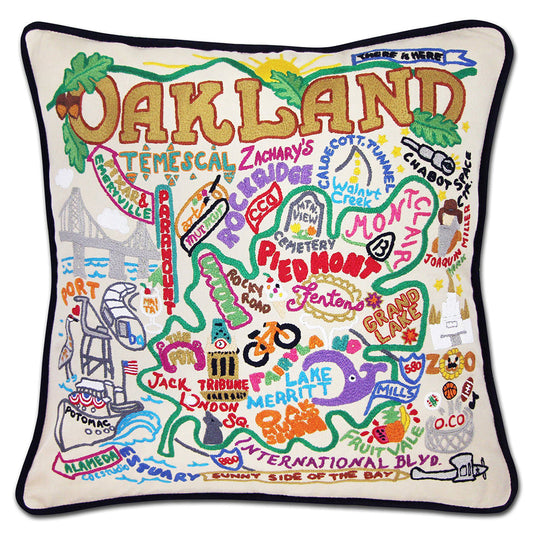 Oakland Hand-Embroidered Pillow Quirks!