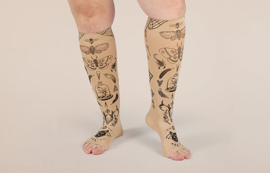 Oddities Beige Gradient Compression Socks