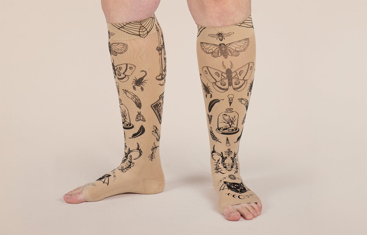 Oddities Beige Gradient Compression Socks