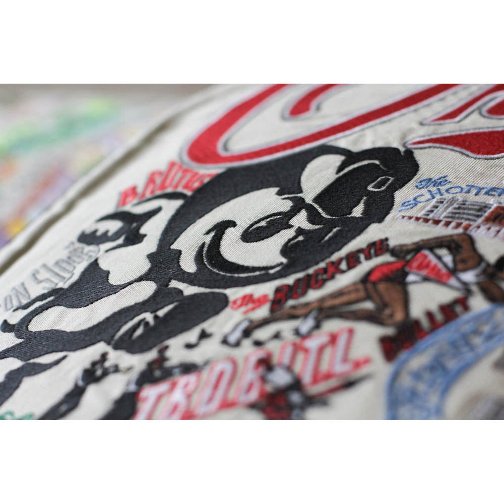 Ohio State University Collegiate Embroidered Pillow by CatStudio Quirks!
