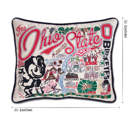 Ohio State University Collegiate Embroidered Pillow by CatStudio Quirks!