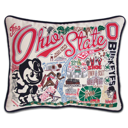 Ohio State University Collegiate Embroidered Pillow by CatStudio Quirks!