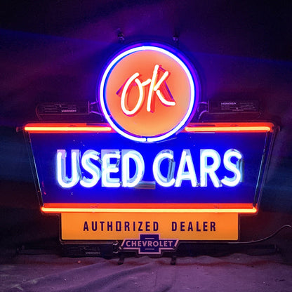 OK Used Cars Authorized Dealer Chevrolet Neon Signs Light Neon Signs Land