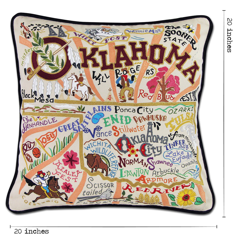 Oklahoma Hand-Embroidered Pillow Quirks!