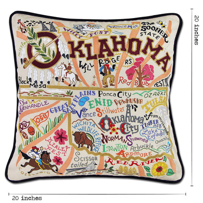 Oklahoma Hand-Embroidered Pillow Quirks!