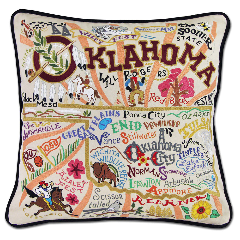 Oklahoma Hand-Embroidered Pillow Quirks!