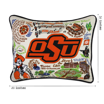Oklahoma State University Collegiate Embroidered Pillow by CatStudio Quirks!