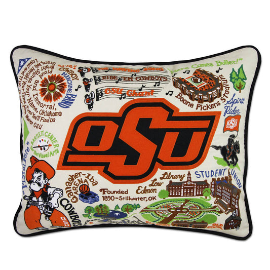 Oklahoma State University Collegiate Embroidered Pillow by CatStudio Quirks!